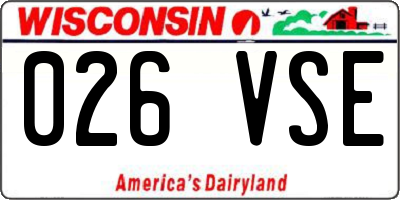 WI license plate 026VSE