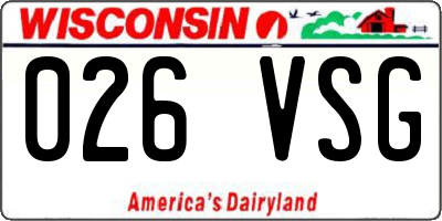 WI license plate 026VSG