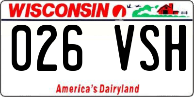 WI license plate 026VSH