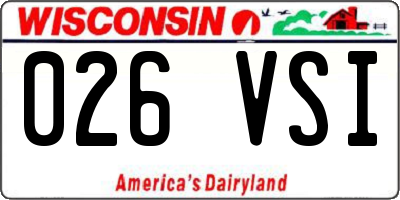 WI license plate 026VSI
