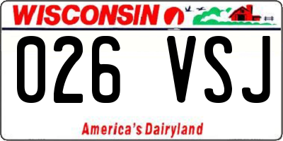 WI license plate 026VSJ