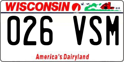 WI license plate 026VSM