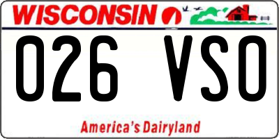 WI license plate 026VSO