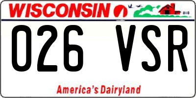 WI license plate 026VSR