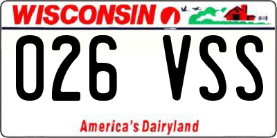 WI license plate 026VSS
