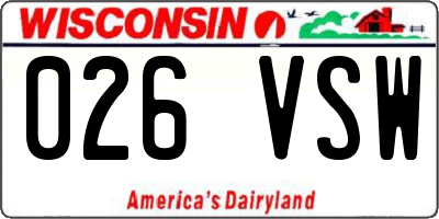 WI license plate 026VSW