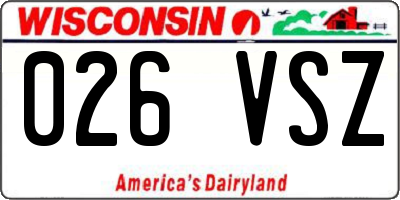 WI license plate 026VSZ