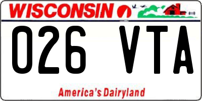 WI license plate 026VTA
