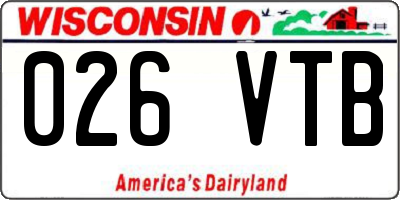 WI license plate 026VTB