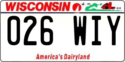 WI license plate 026WIY