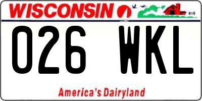 WI license plate 026WKL