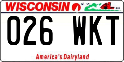 WI license plate 026WKT