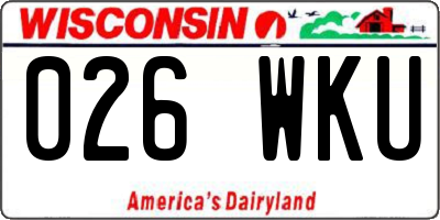 WI license plate 026WKU