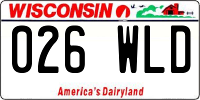 WI license plate 026WLD