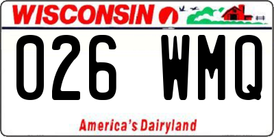 WI license plate 026WMQ