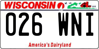 WI license plate 026WNI