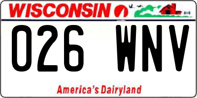 WI license plate 026WNV