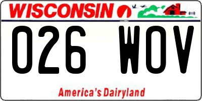 WI license plate 026WOV