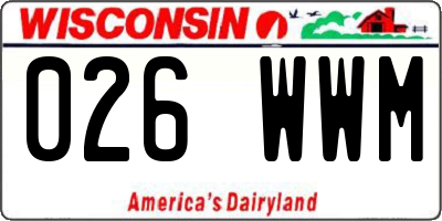 WI license plate 026WWM