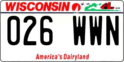 WI license plate 026WWN