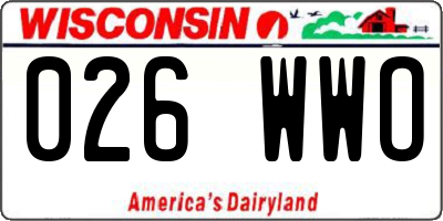 WI license plate 026WWO