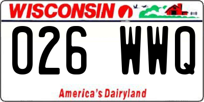 WI license plate 026WWQ
