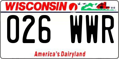 WI license plate 026WWR