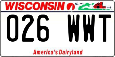 WI license plate 026WWT