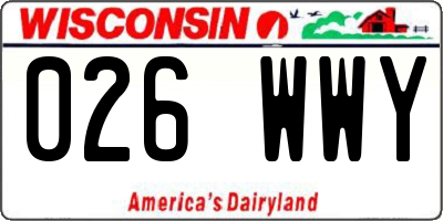 WI license plate 026WWY