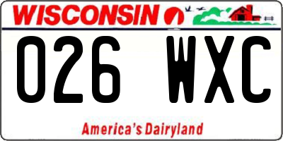 WI license plate 026WXC