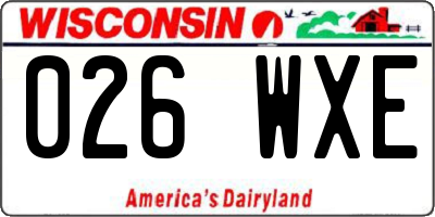 WI license plate 026WXE