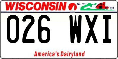 WI license plate 026WXI
