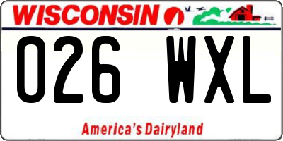 WI license plate 026WXL