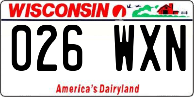 WI license plate 026WXN