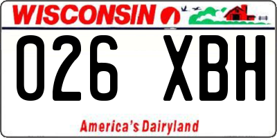 WI license plate 026XBH