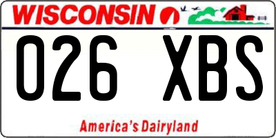 WI license plate 026XBS