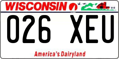 WI license plate 026XEU