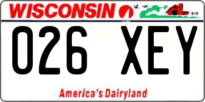 WI license plate 026XEY