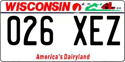 WI license plate 026XEZ
