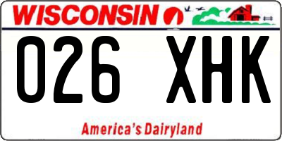 WI license plate 026XHK