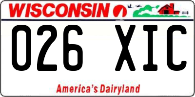 WI license plate 026XIC