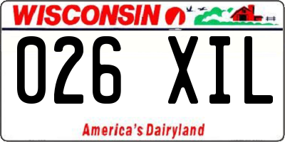 WI license plate 026XIL