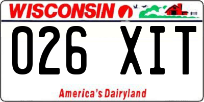 WI license plate 026XIT