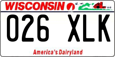 WI license plate 026XLK