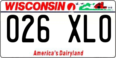 WI license plate 026XLO