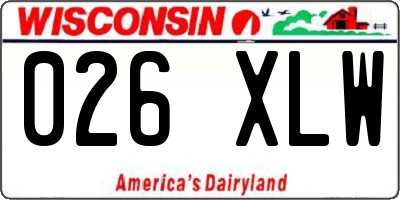WI license plate 026XLW