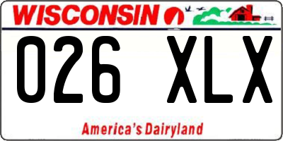 WI license plate 026XLX