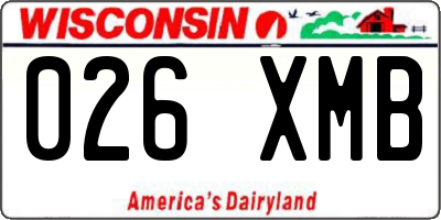 WI license plate 026XMB