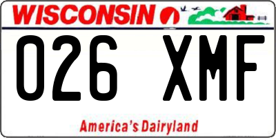 WI license plate 026XMF
