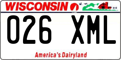 WI license plate 026XML